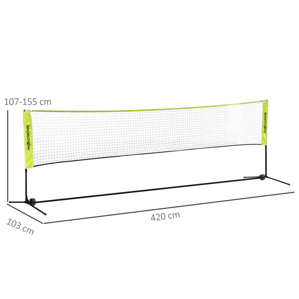 4m Badminton Net, Height Adjustable Outdoor Sports Net with Carry Bag, for Tennis, Pickleball and Volleyball