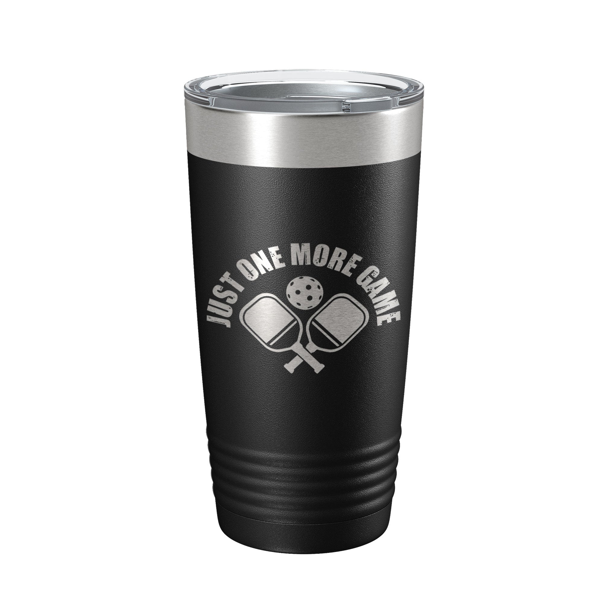 Pickleball Just One More Game Tumbler Travel Mug Gift Insulated Laser Engraved Coffee Cup 20 oz