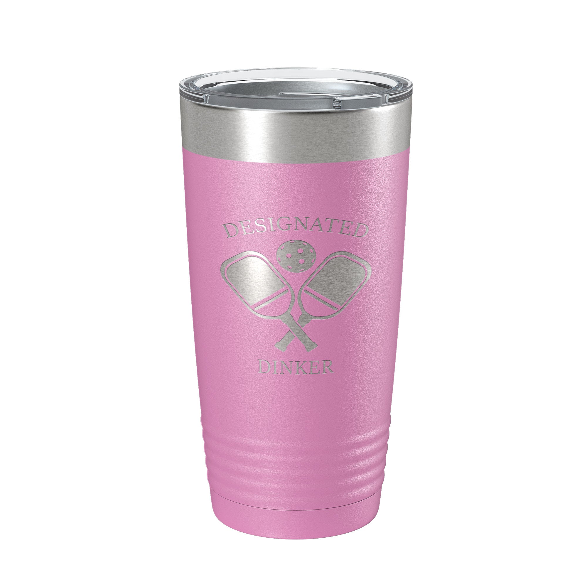 Pickleball Tumbler Designated Dinker Travel Mug Funny Pickle Ball Insulated Laser Engraved Coffee Cup Gift 20 oz