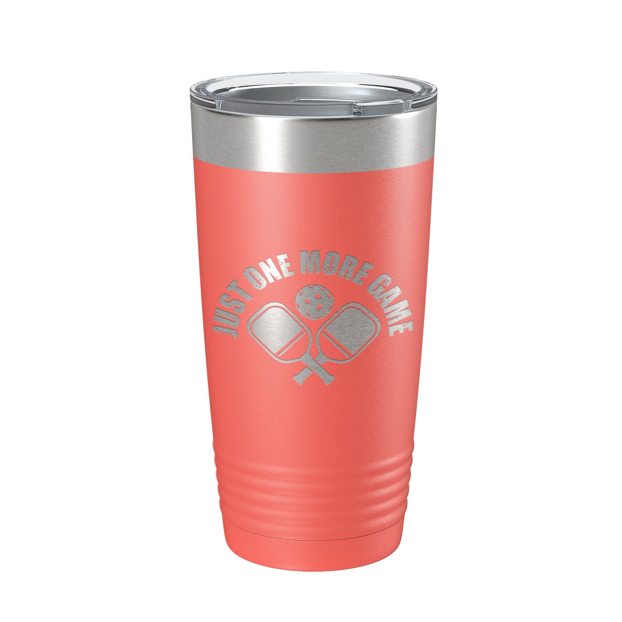 Pickleball Just One More Game Tumbler Travel Mug Gift Insulated Laser Engraved Coffee Cup 20 oz