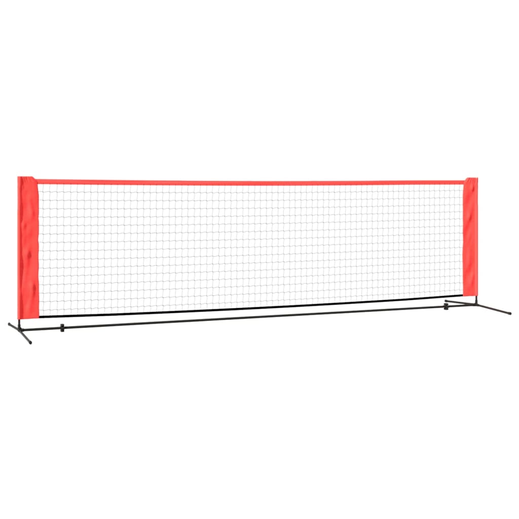 vidaXL Portable Tennis Net Pickleball Volleyball Net Black and Red Polyester