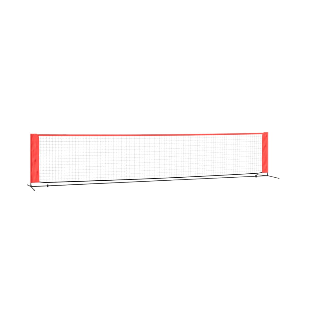 vidaXL Portable Tennis Net Pickleball Volleyball Net Black and Red Polyester