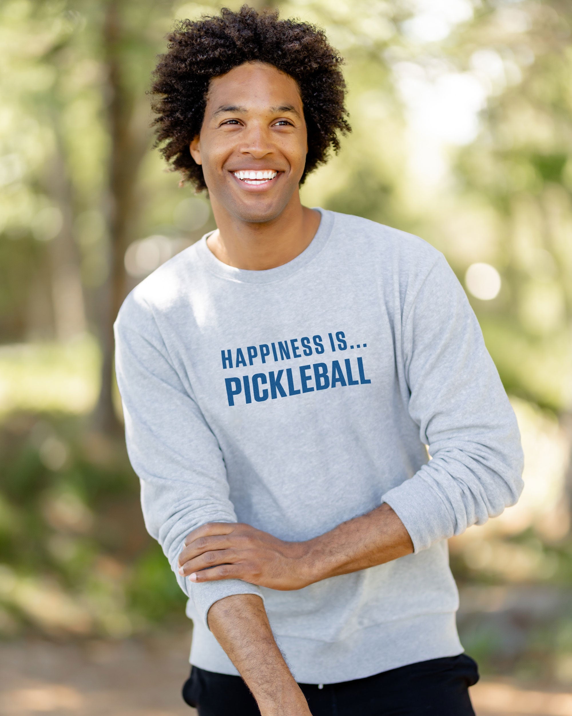 Men's Pickleball Crew Sweatshirt, Heather Grey