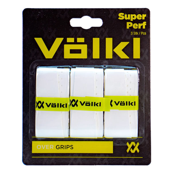 NNEDSZ 3-Pack Volkl Super Perf Over Grips for Tennis Squash Pickleball Racquets - White