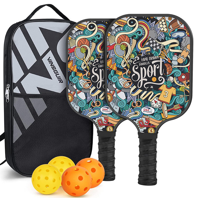 NNEDSZ Graffiti Model Fiberglass Pickleball Paddle Set - Vibrant Design for Enhanced Gameplay