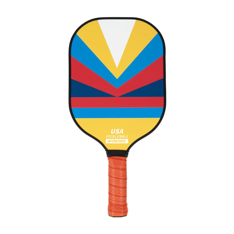 NNEDSZ Style 2 Colorful Geometric Patterns Fiberglass Pickleball Paddle - Lightweight 220g with Anti-Slip TPU Grip for Outdoor Sports