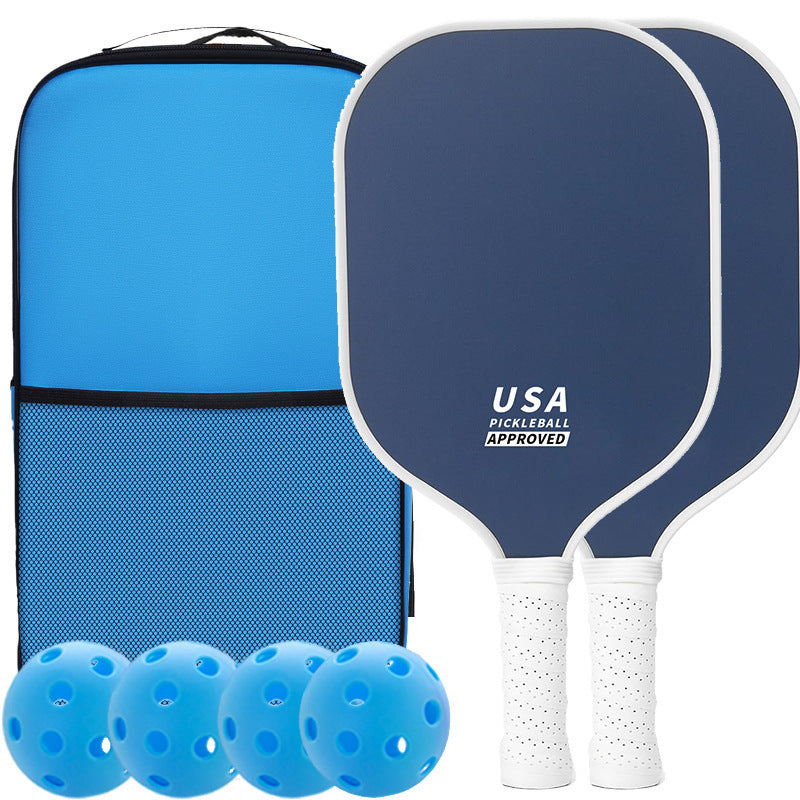 NNEDSZ Dark Blue Fiberglass Pickleball Paddle Set - 2 Minimalist Paddles, 4 Balls, and Carry Bag for Outdoor Play