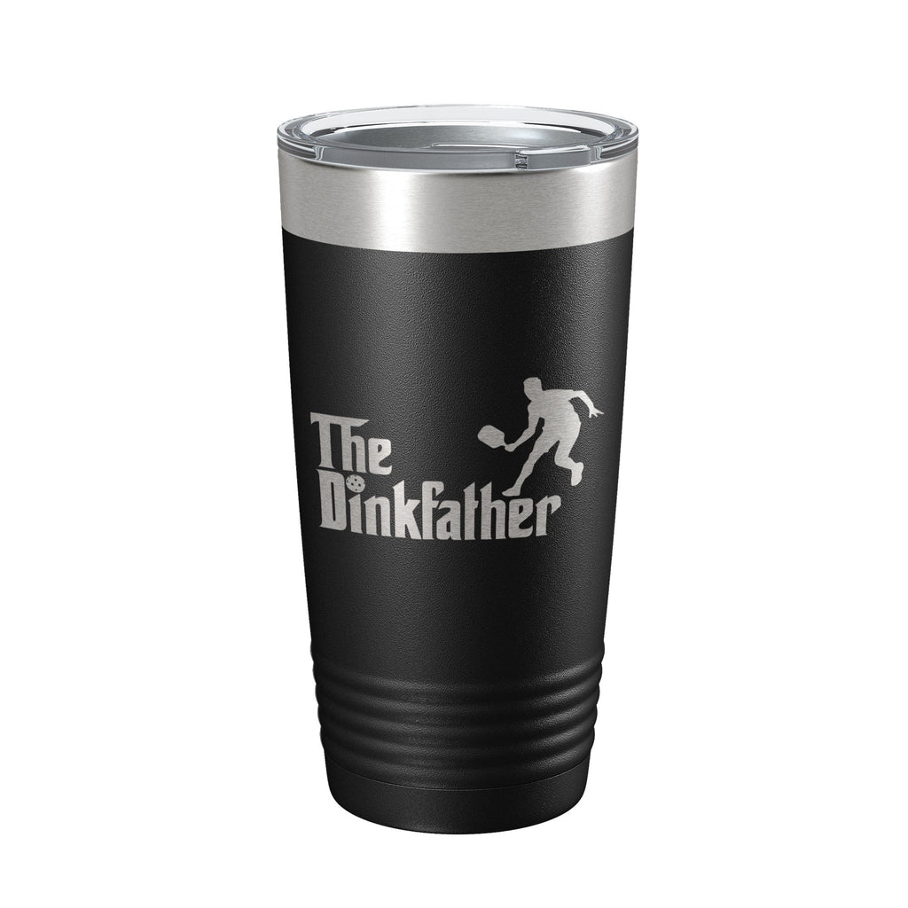 The Dinkfather Tumbler Funny Pickleball Travel Mug Insulated Laser Engraved Coffee Cup Pickle Ball Gift 20 oz
