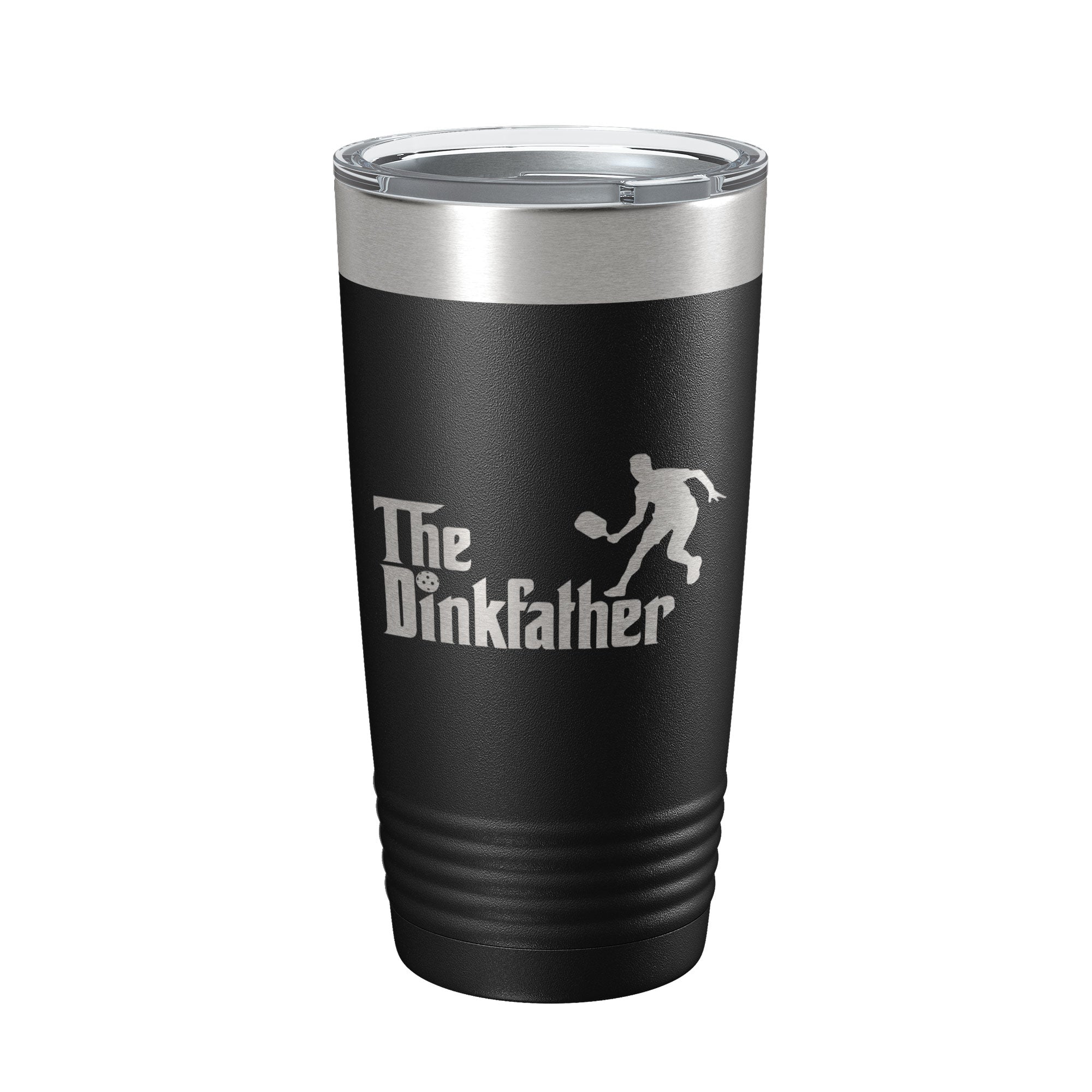 The Dinkfather Tumbler Funny Pickleball Travel Mug Insulated Laser Engraved Coffee Cup Pickle Ball Gift 20 oz