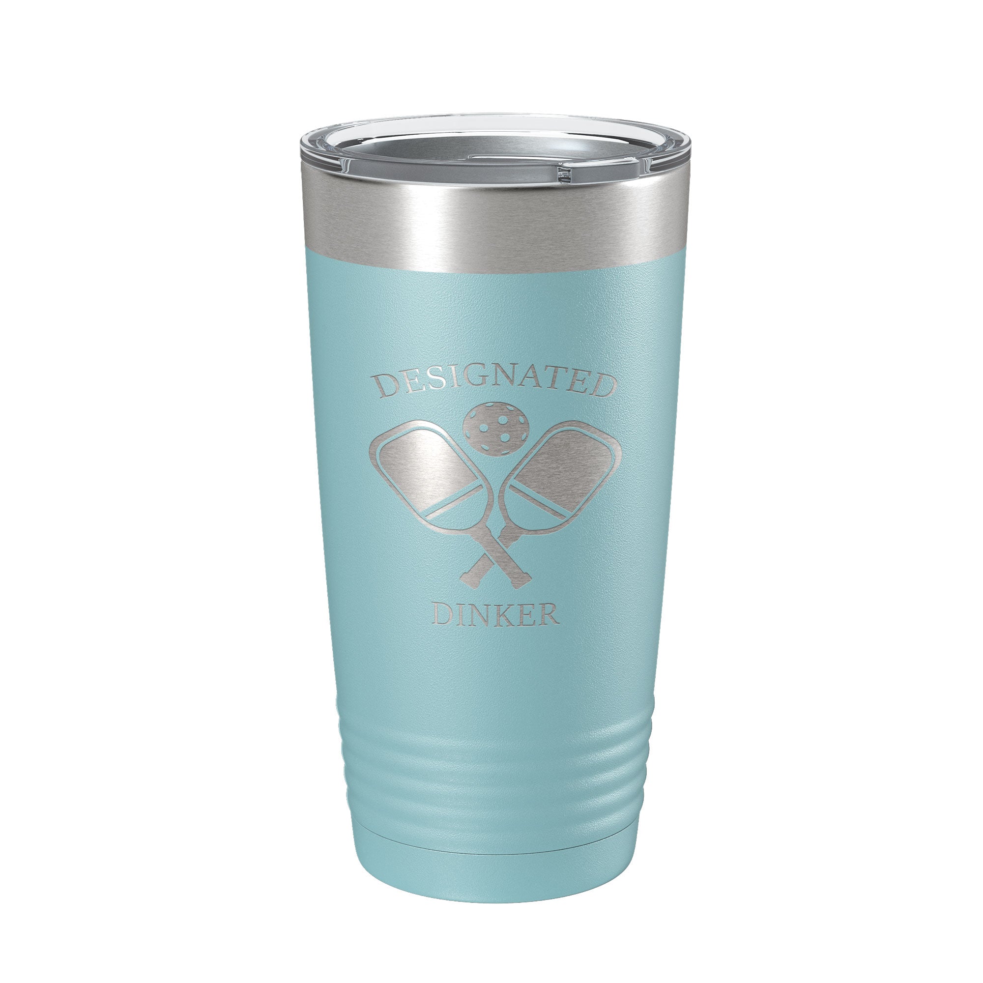 Pickleball Tumbler Designated Dinker Travel Mug Funny Pickle Ball Insulated Laser Engraved Coffee Cup Gift 20 oz