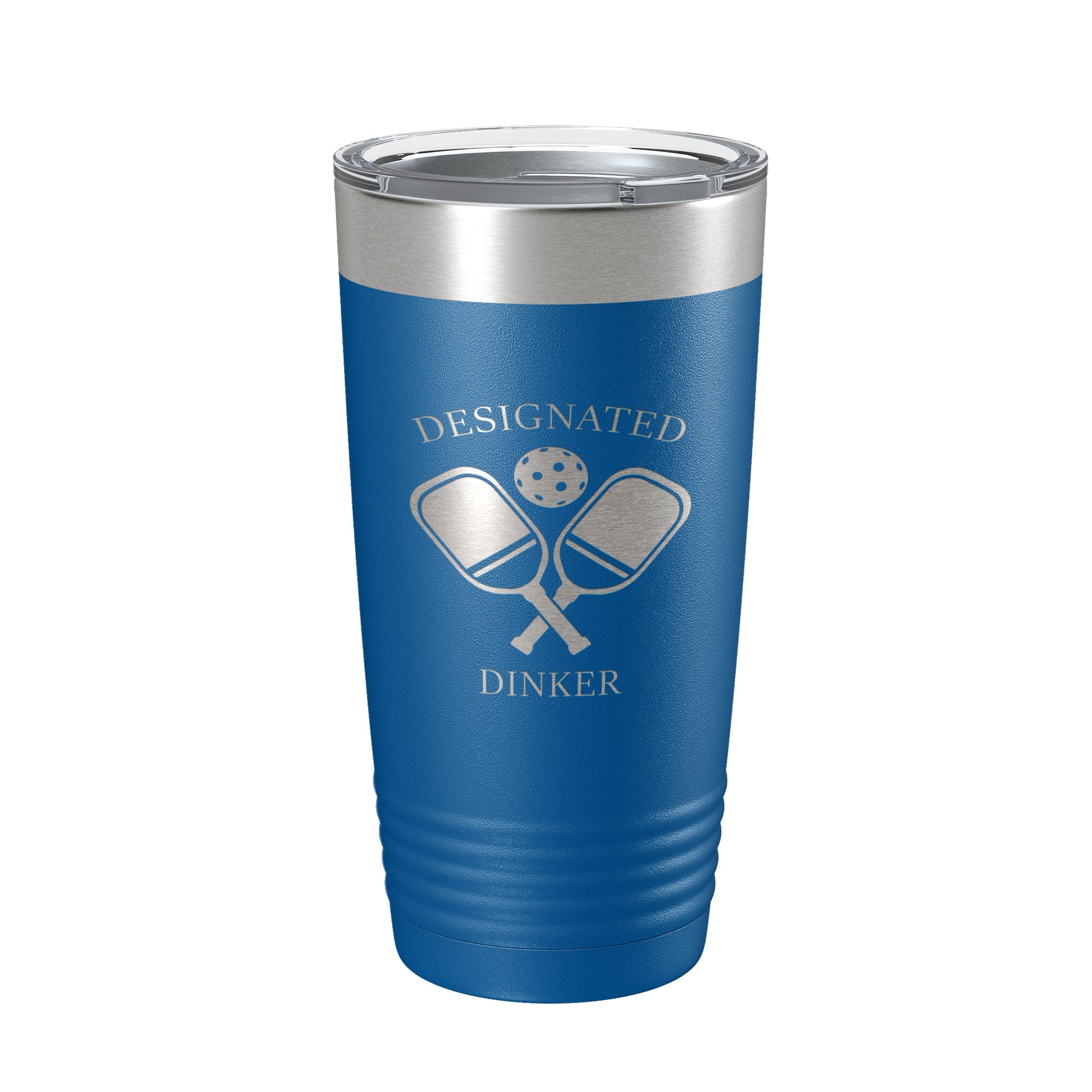 Pickleball Tumbler Designated Dinker Travel Mug Funny Pickle Ball Insulated Laser Engraved Coffee Cup Gift 20 oz