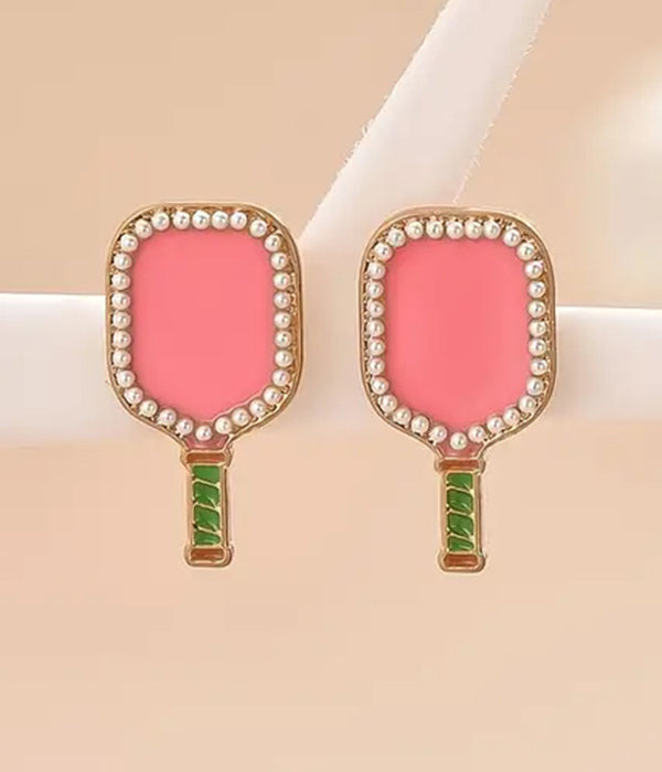 SPORT THEME EARRING - PICKLEBALL RACKET