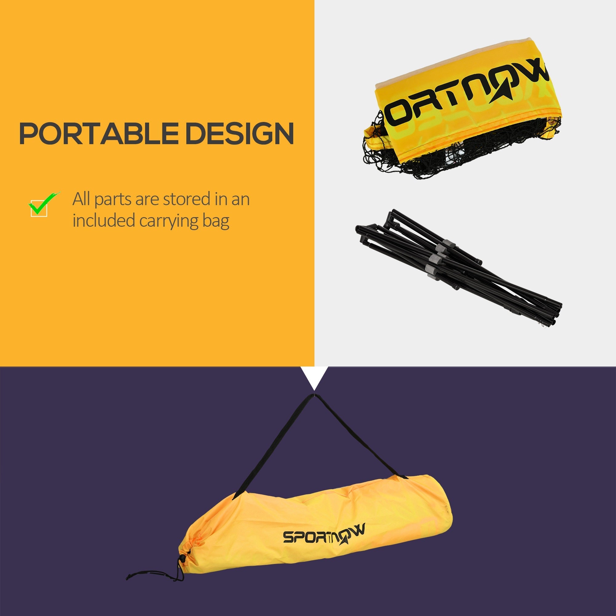3(m) Badminton Net, Height Adjustable Outdoor Sports Net with Carry Bag, for Tennis, Pickleball and Volleyball